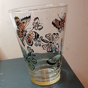 Butterfly Print Glass Tumbler